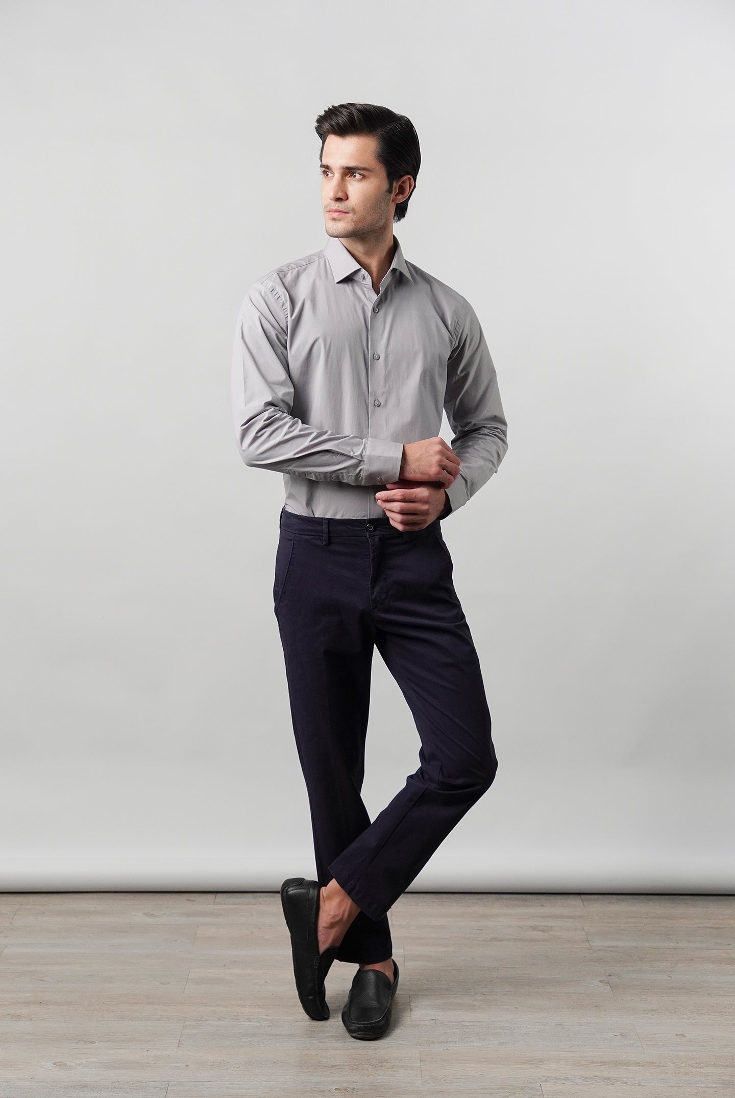 Plain Shirt - Grey - Mendeez