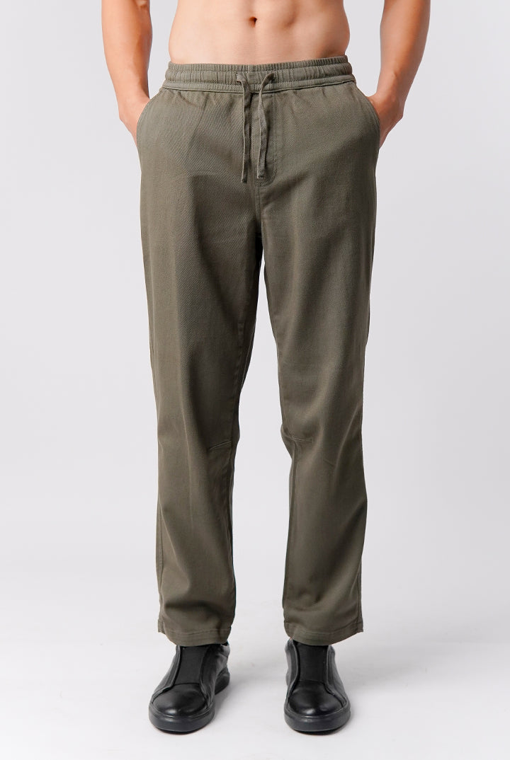 Straight Jogger Pants - Olive Green - Mendeez
