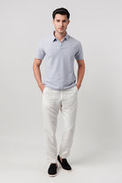Textured Polo Shirt - Sky Blue - Mendeez