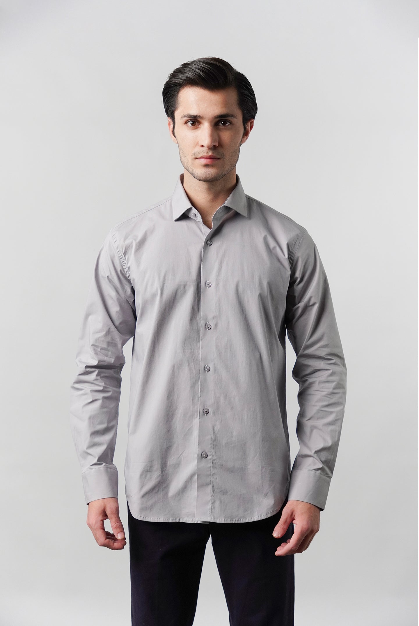 Plain Shirt - Grey - Mendeez