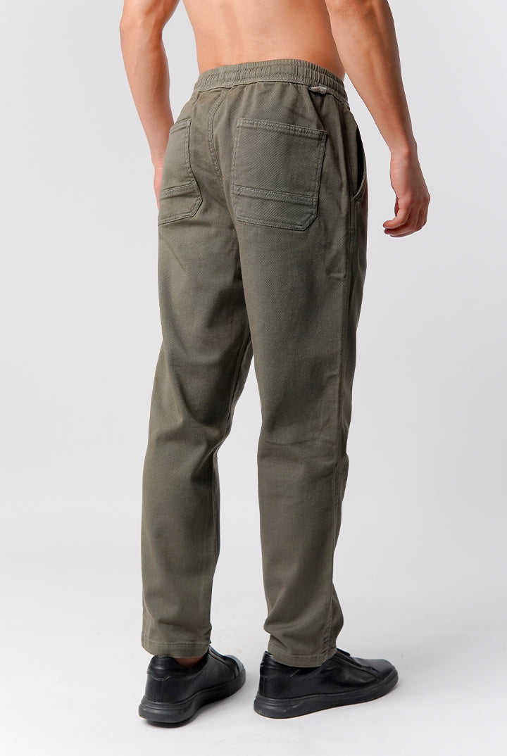 Straight Jogger Pants - Olive Green - Mendeez