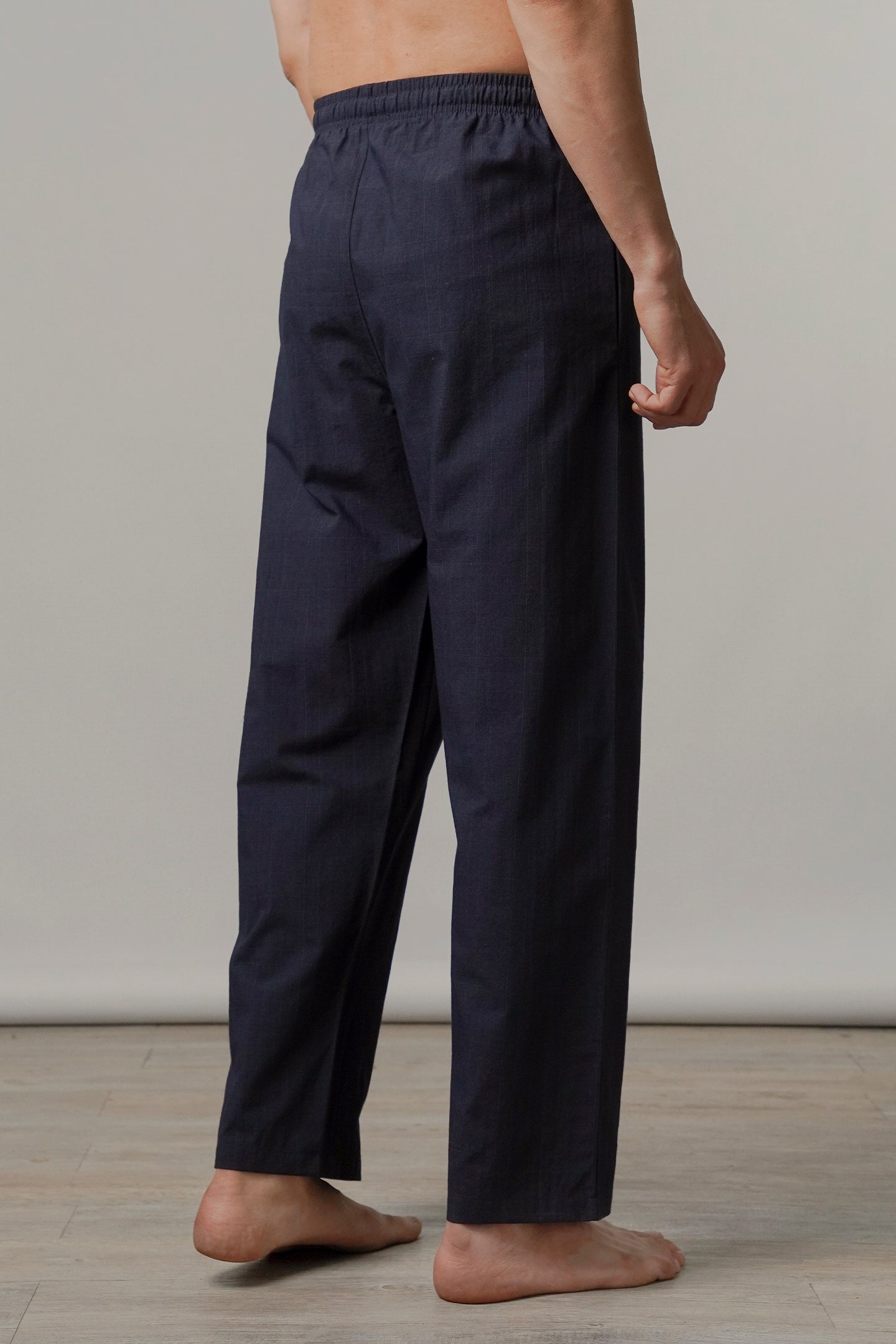 Textured Woven Pajamas - Navy Blue - Mendeez