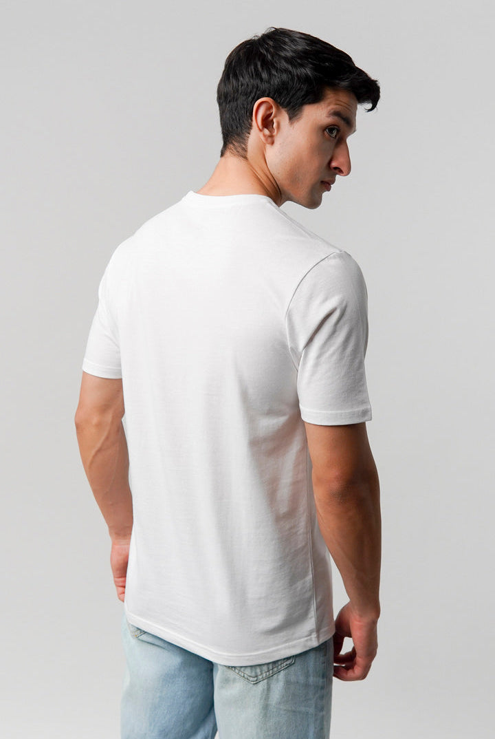 Regular Fit Crew Neck T-Shirt - White - Mendeez
