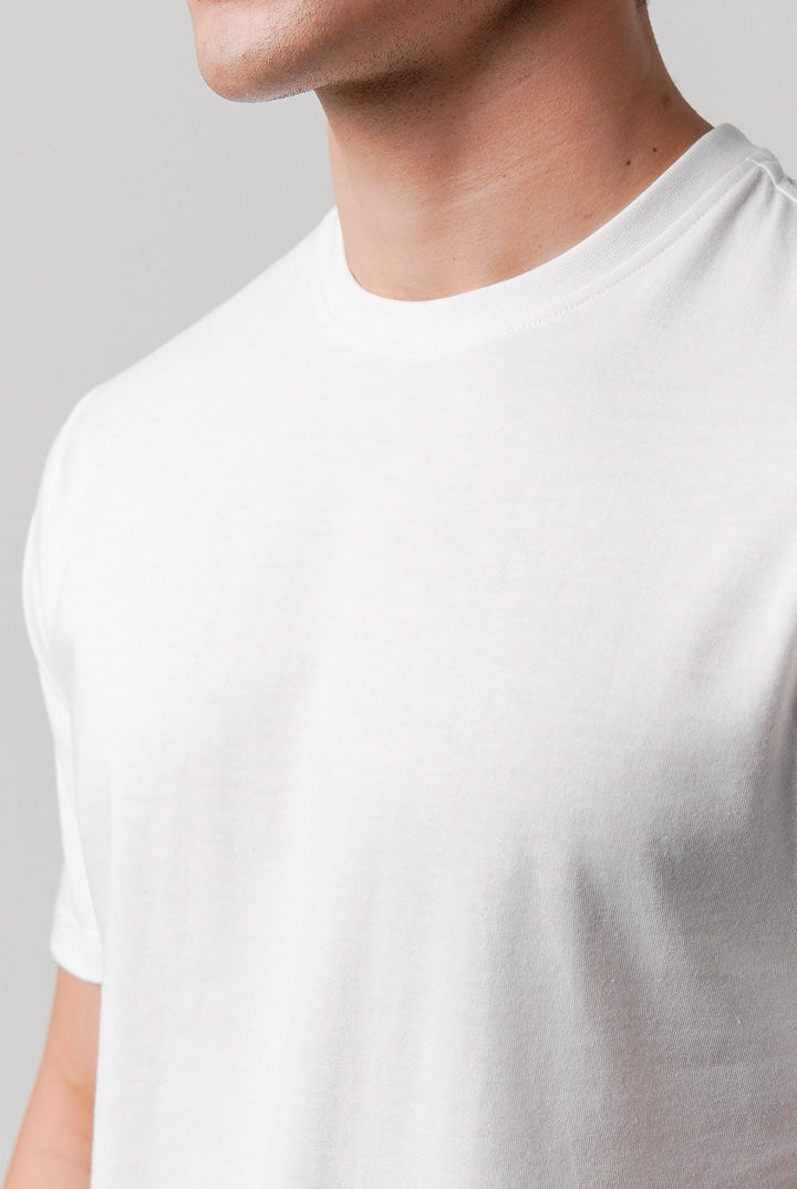 Regular Fit Crew Neck T-Shirt - White - Mendeez