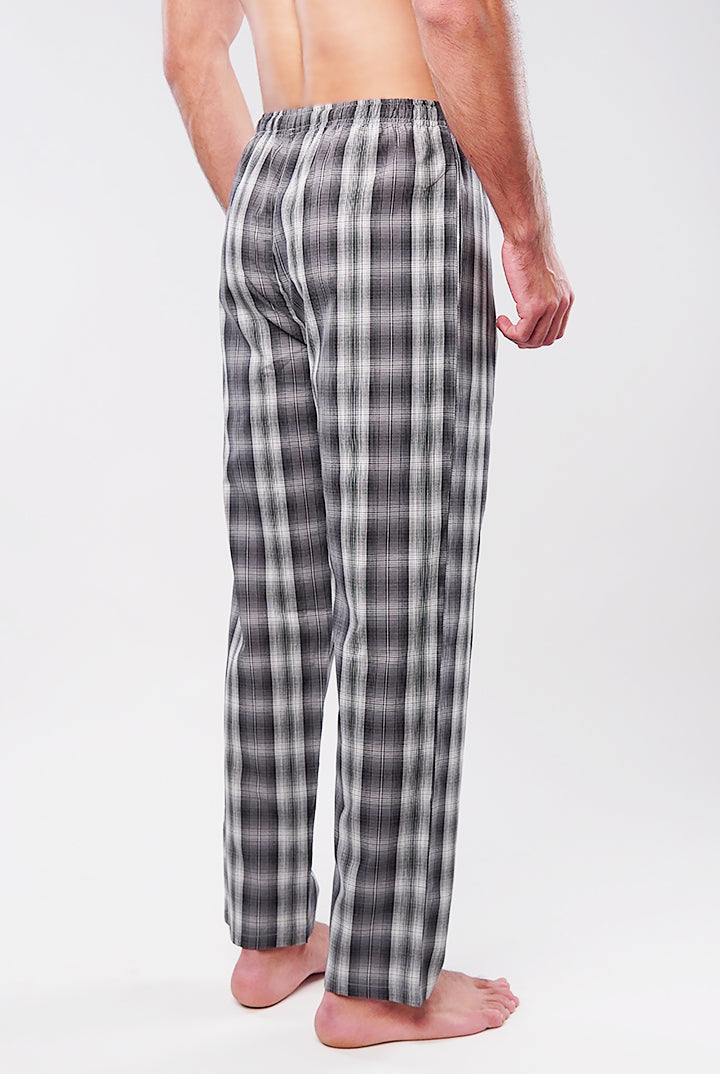 Check Woven Pajamas - Dark Grey - Mendeez
