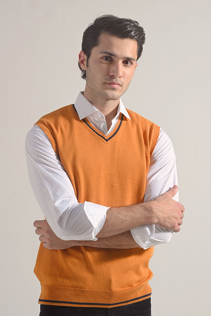Sweater Vest - Orange - Mendeez