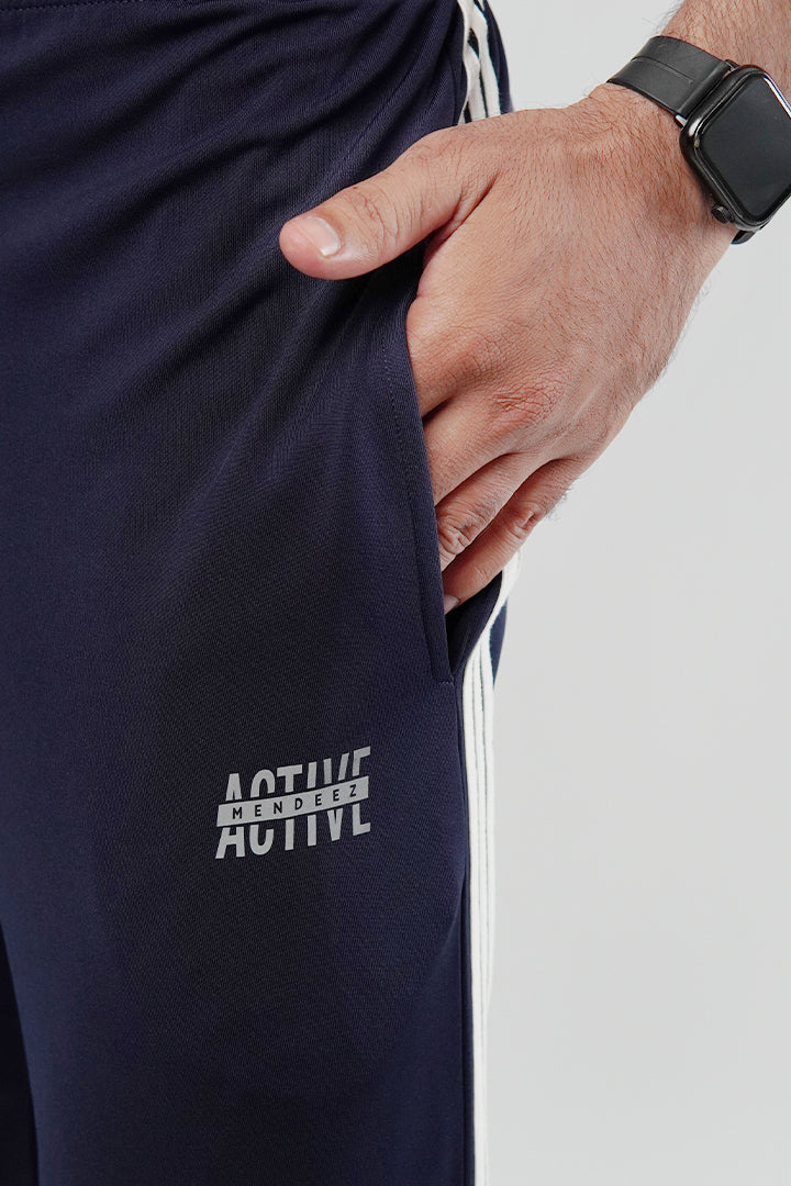 Striped Trousers - Navy Blue - Mendeez