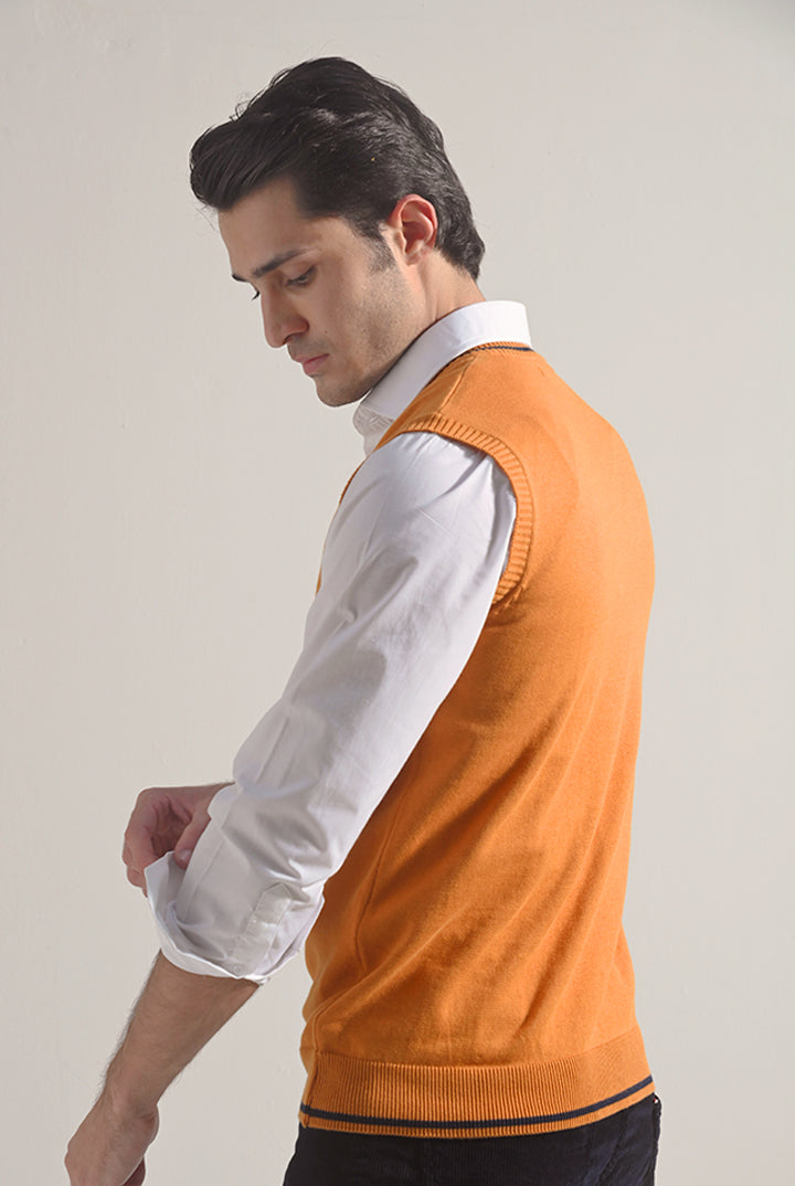 Sweater Vest - Orange - Mendeez