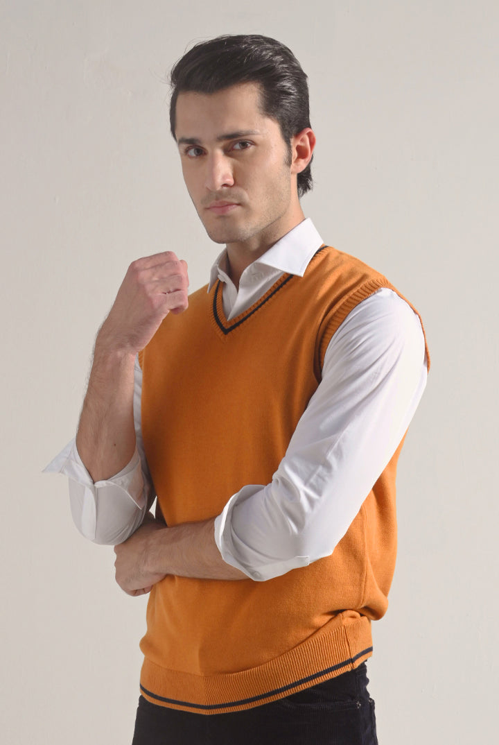 Sweater Vest - Orange - Mendeez
