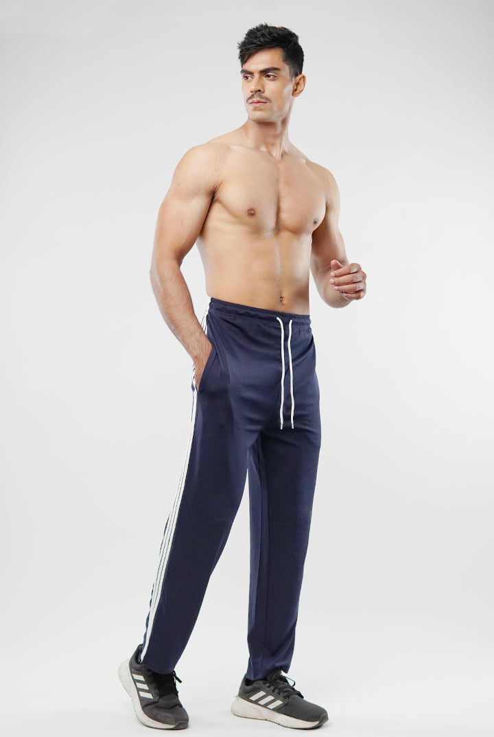 Striped Trousers - Navy Blue - Mendeez