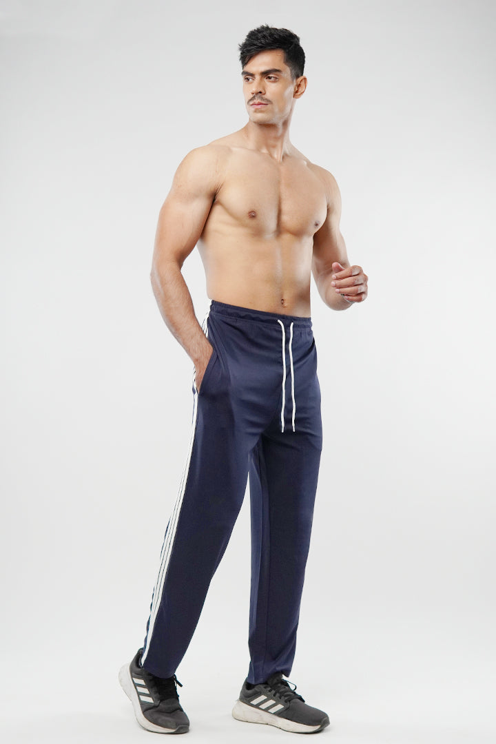 Striped Trousers - Navy Blue - Mendeez