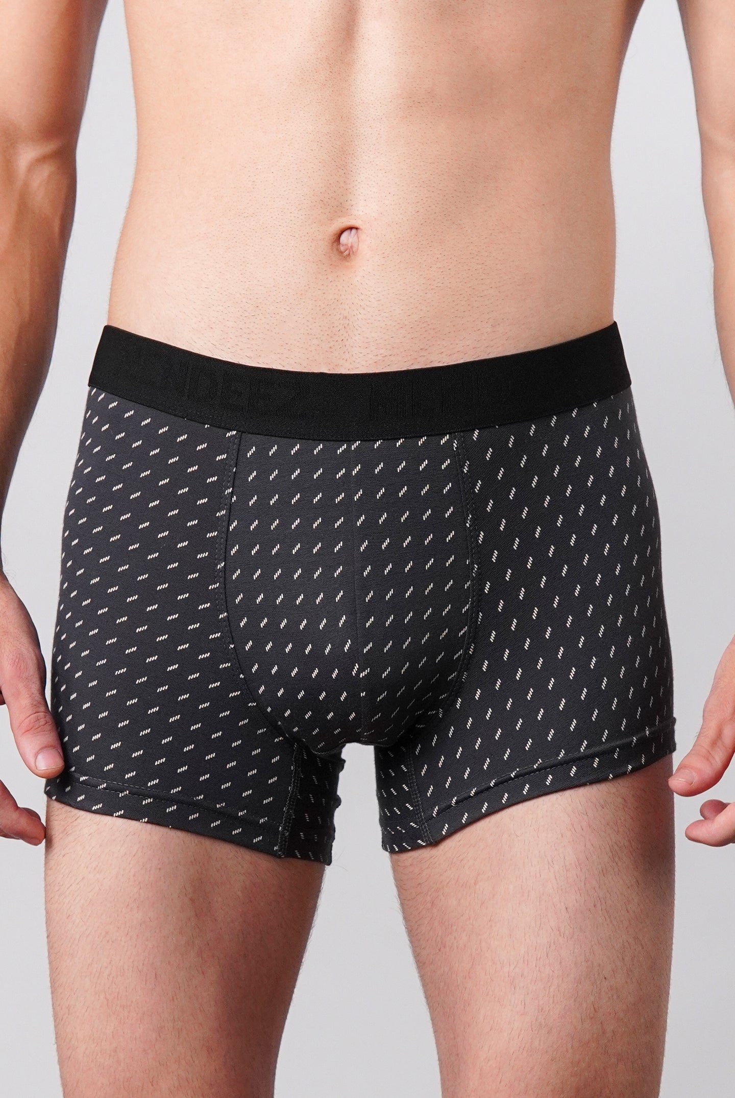 Printed Boxer Trunks - Greyish Blue - Mendeez