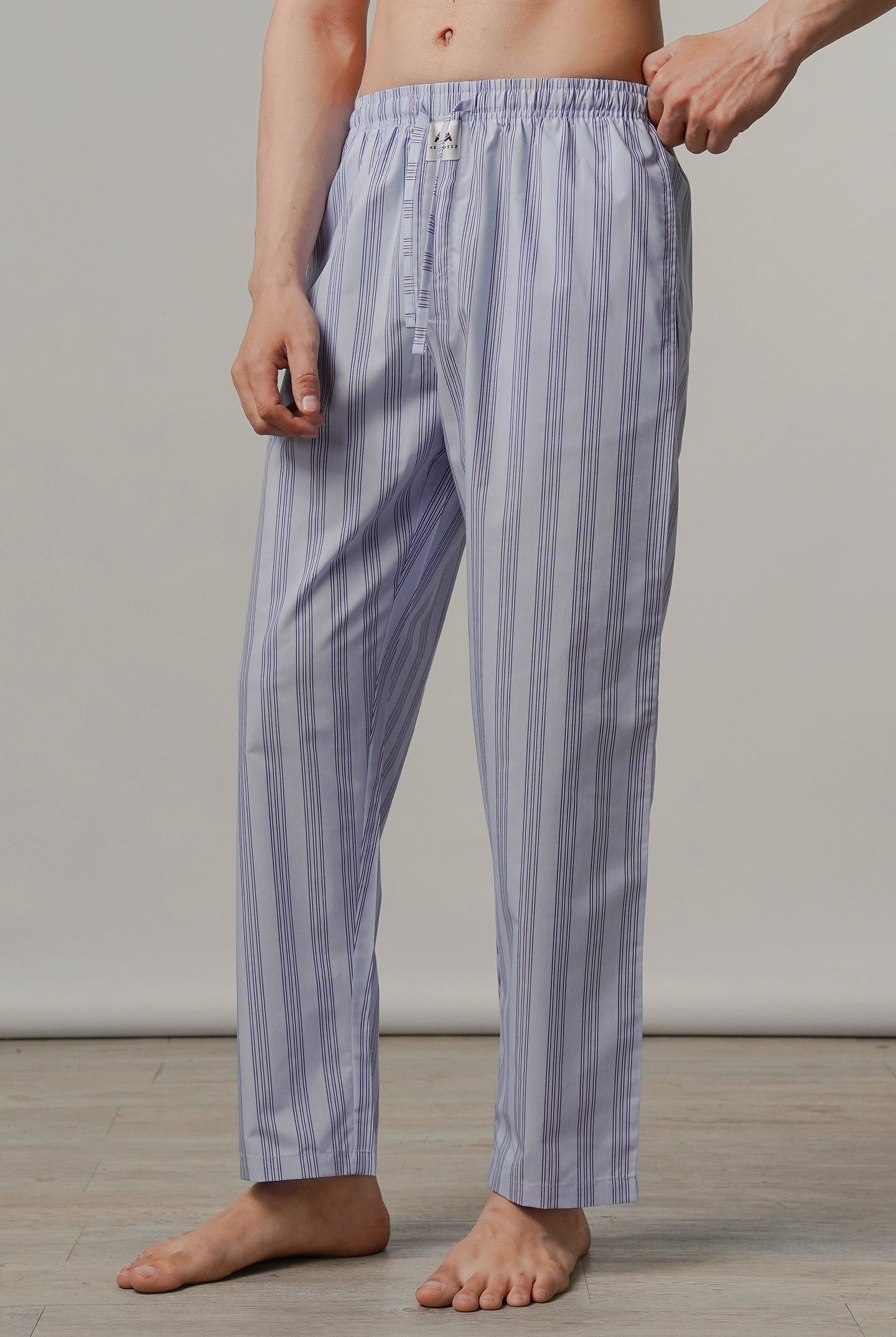 Striped Woven Pajamas - Sky Blue - Mendeez