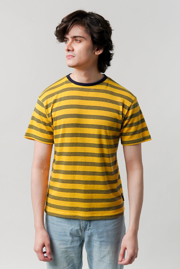 Striped T-Shirt - Yellow - Mendeez