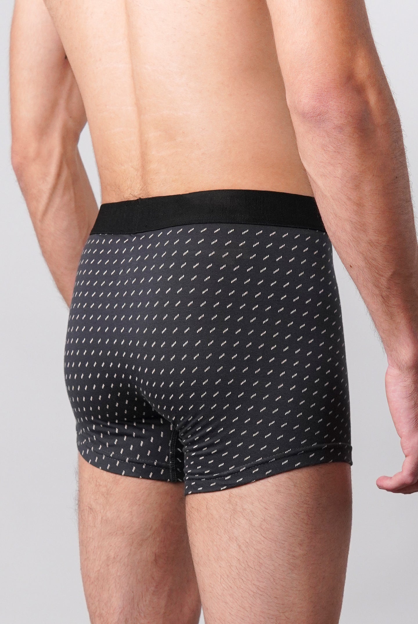 Printed Boxer Trunks - Greyish Blue - Mendeez