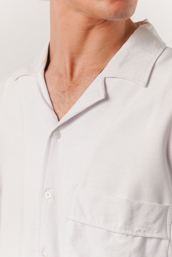 Box Fit Cuban Shirt - White - Mendeez