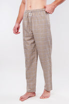 Check Woven Pajamas - Light Brown - Mendeez