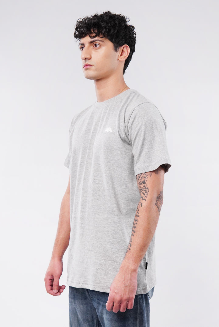 Printed Oversized T-Shirt - Heather Grey - Mendeez