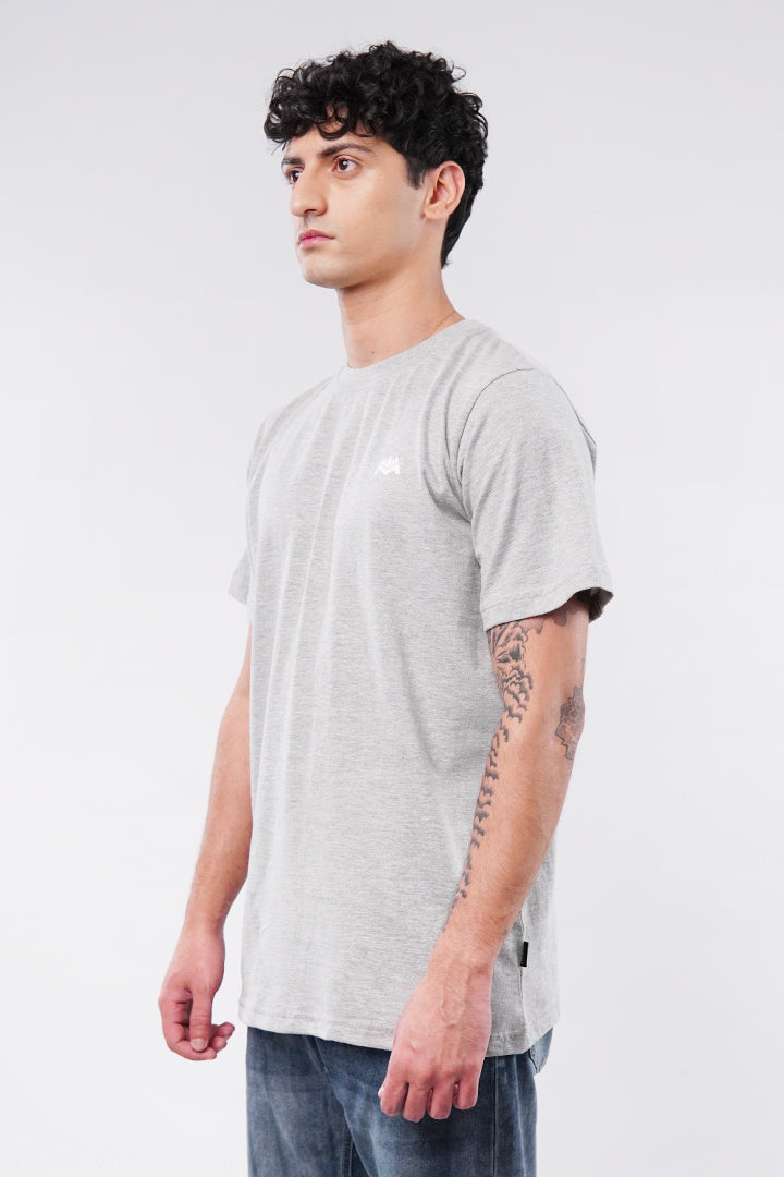 Printed Oversized T-Shirt - Heather Grey - Mendeez
