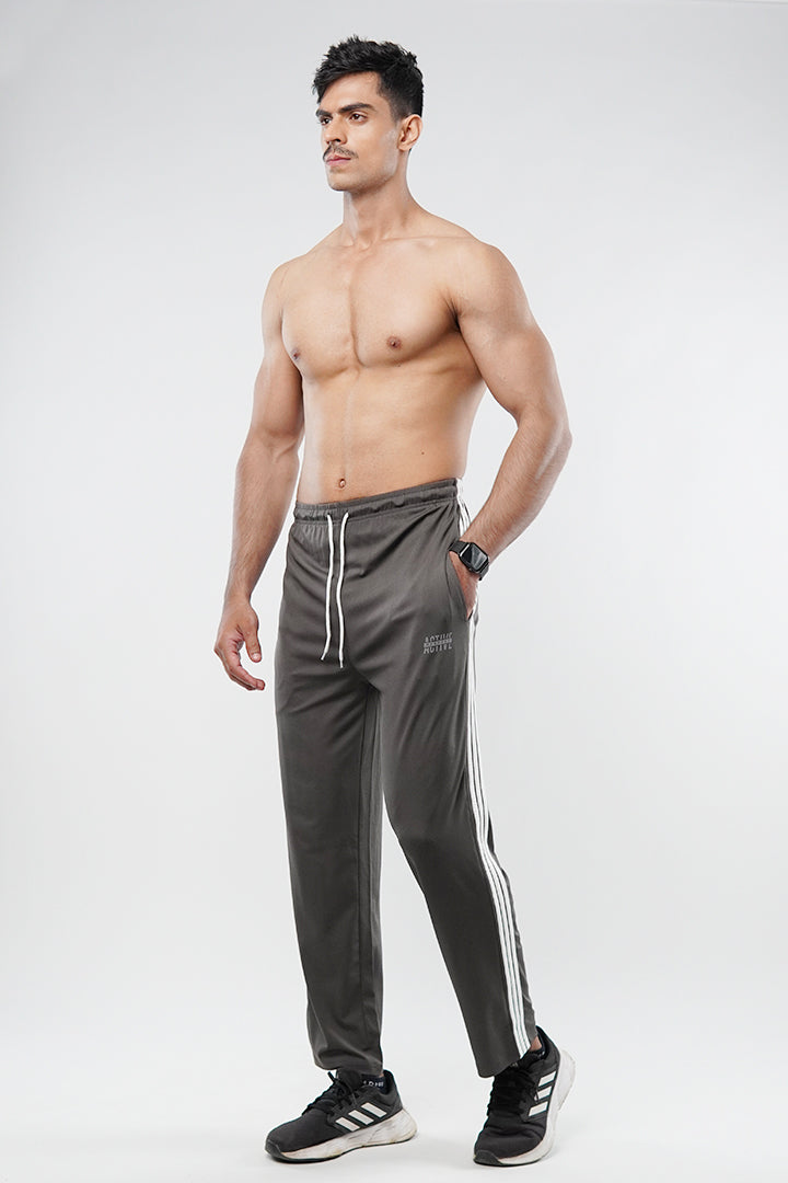 Striped Trousers - Grey - Mendeez