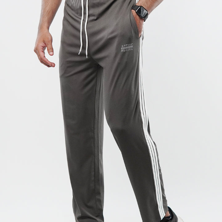 Striped Trousers - Grey - Mendeez