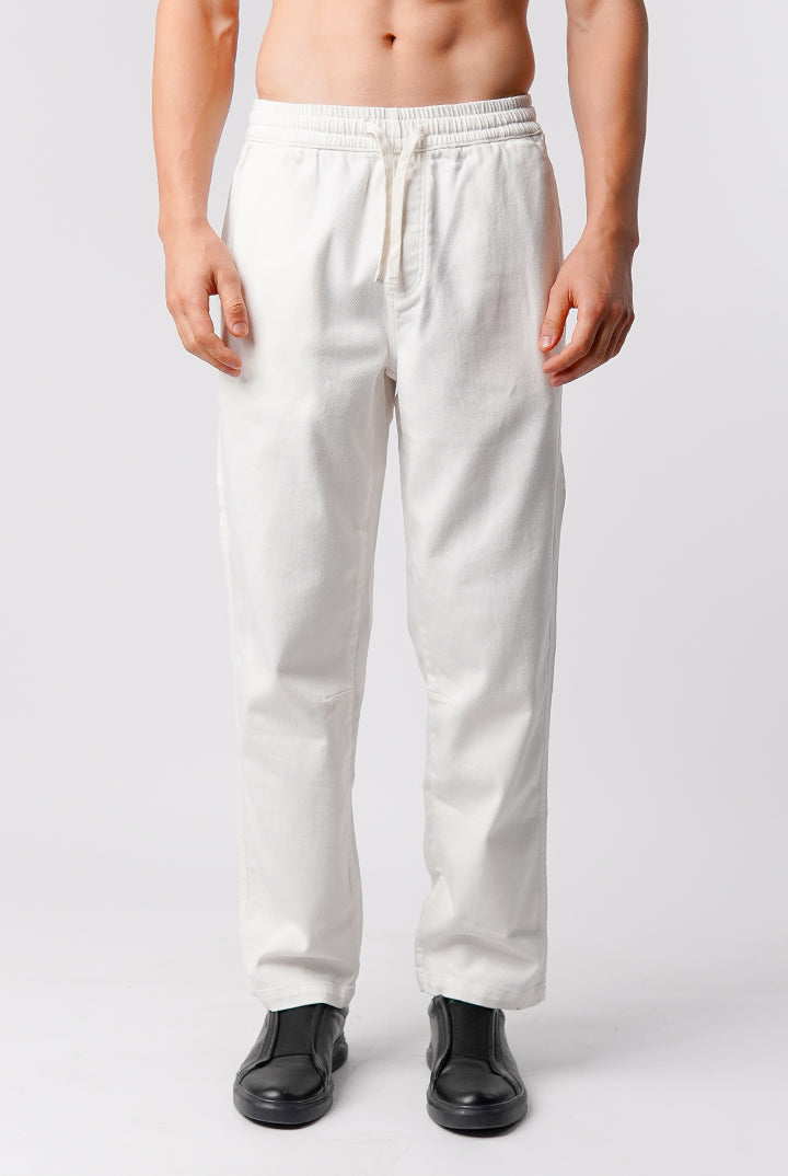 Straight Jogger Pants - White - Mendeez