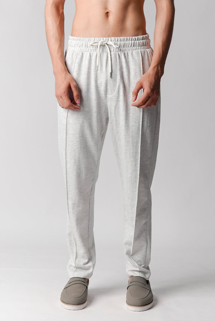 Pintex Jogger Pants - Heather Grey - Mendeez