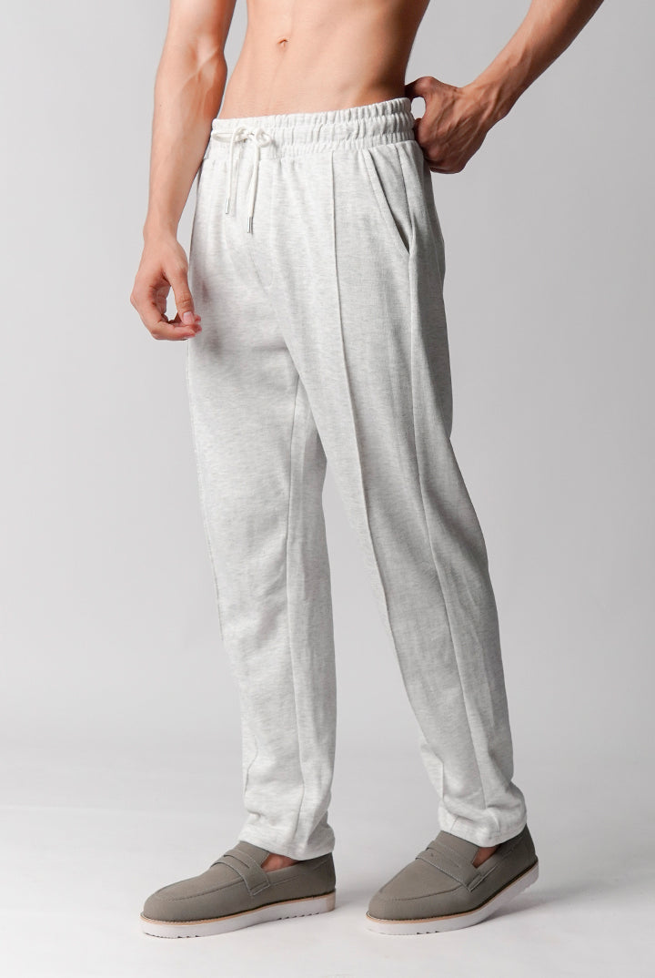 Pintex Jogger Pants - Heather Grey - Mendeez