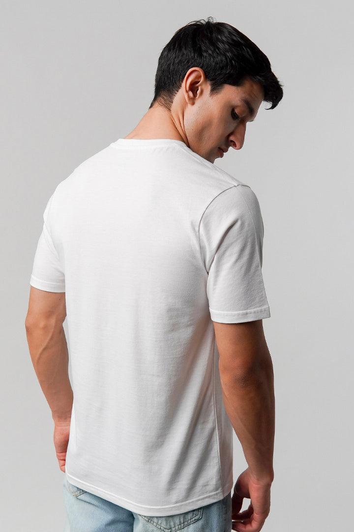Regular Fit V-Neck T-Shirt - White - Mendeez
