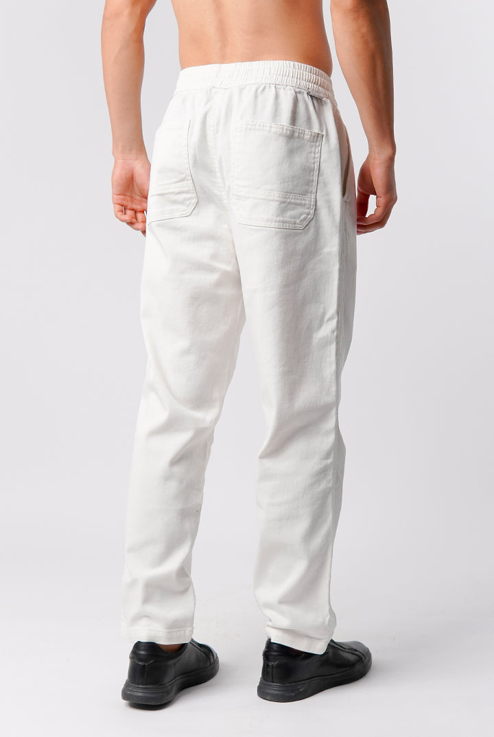 Straight Jogger Pants - White - Mendeez