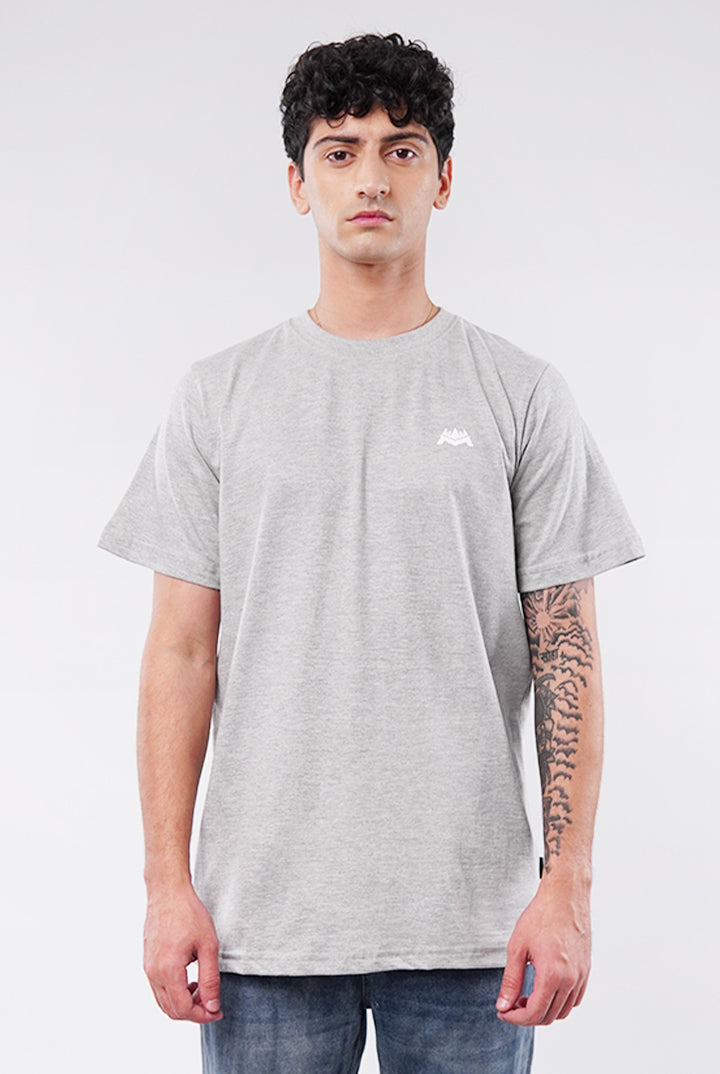 Printed Oversized T-Shirt - Heather Grey - Mendeez