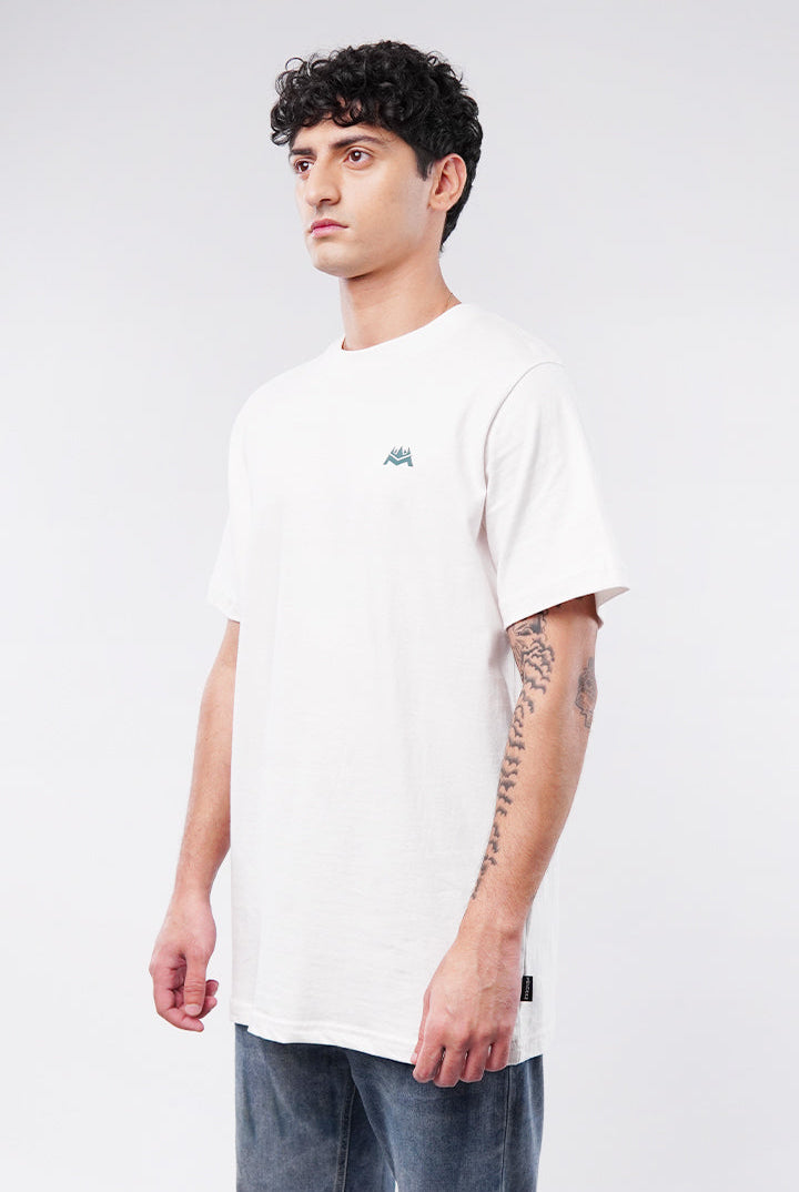 Printed Oversized T-Shirt - White - Mendeez