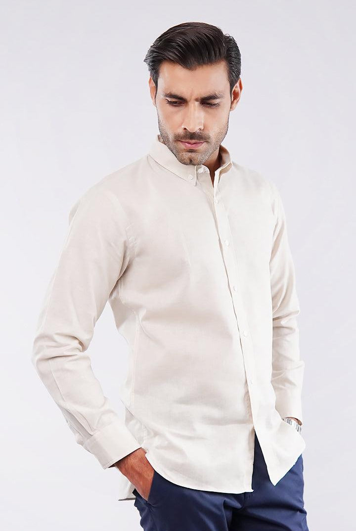 Oxford Shirt - Beige - Mendeez
