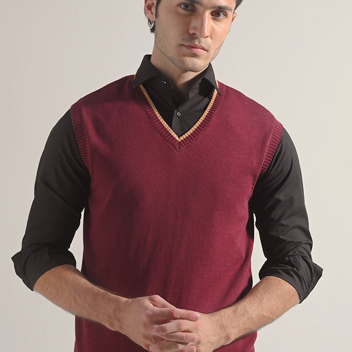 Sweater Vest - Maroon - Mendeez