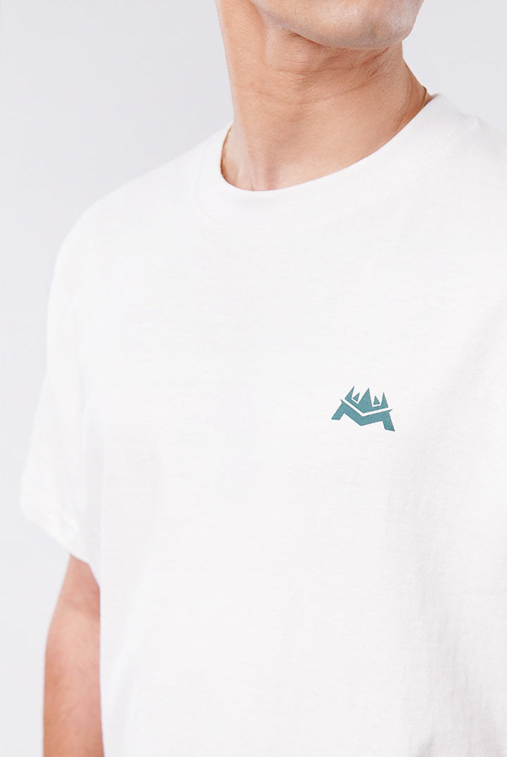 Printed Oversized T-Shirt - White - Mendeez
