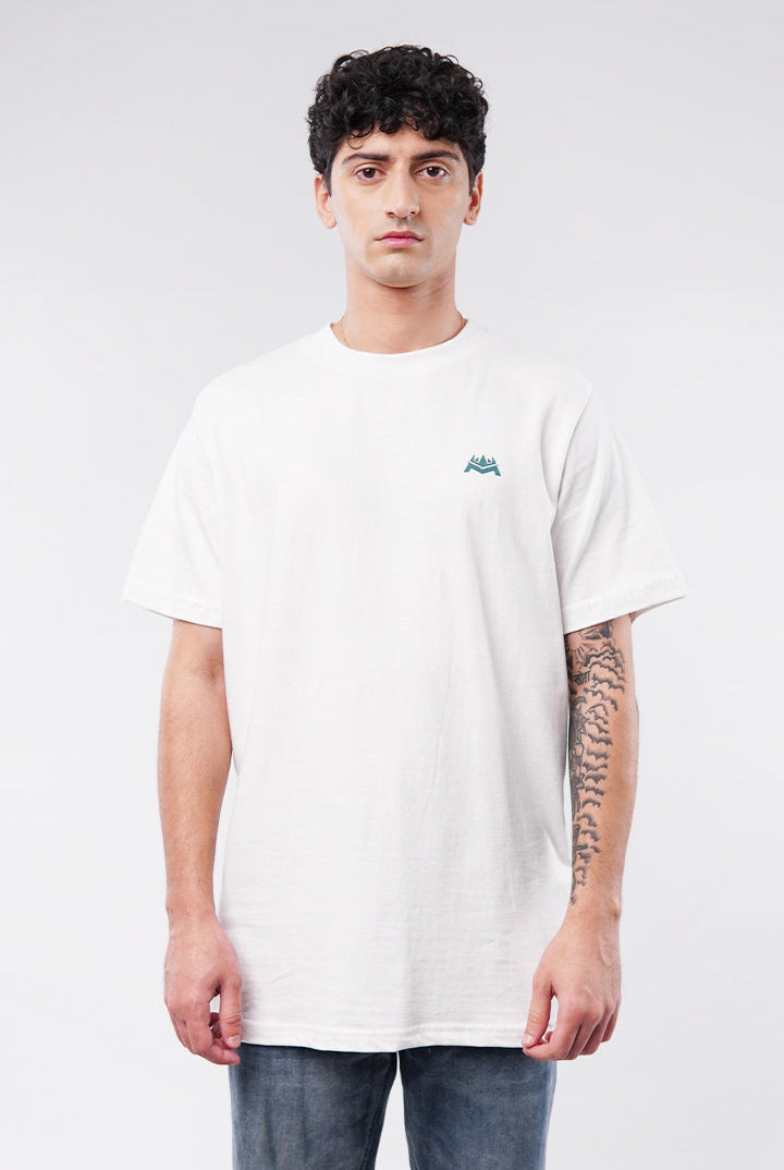 Printed Oversized T-Shirt - White - Mendeez