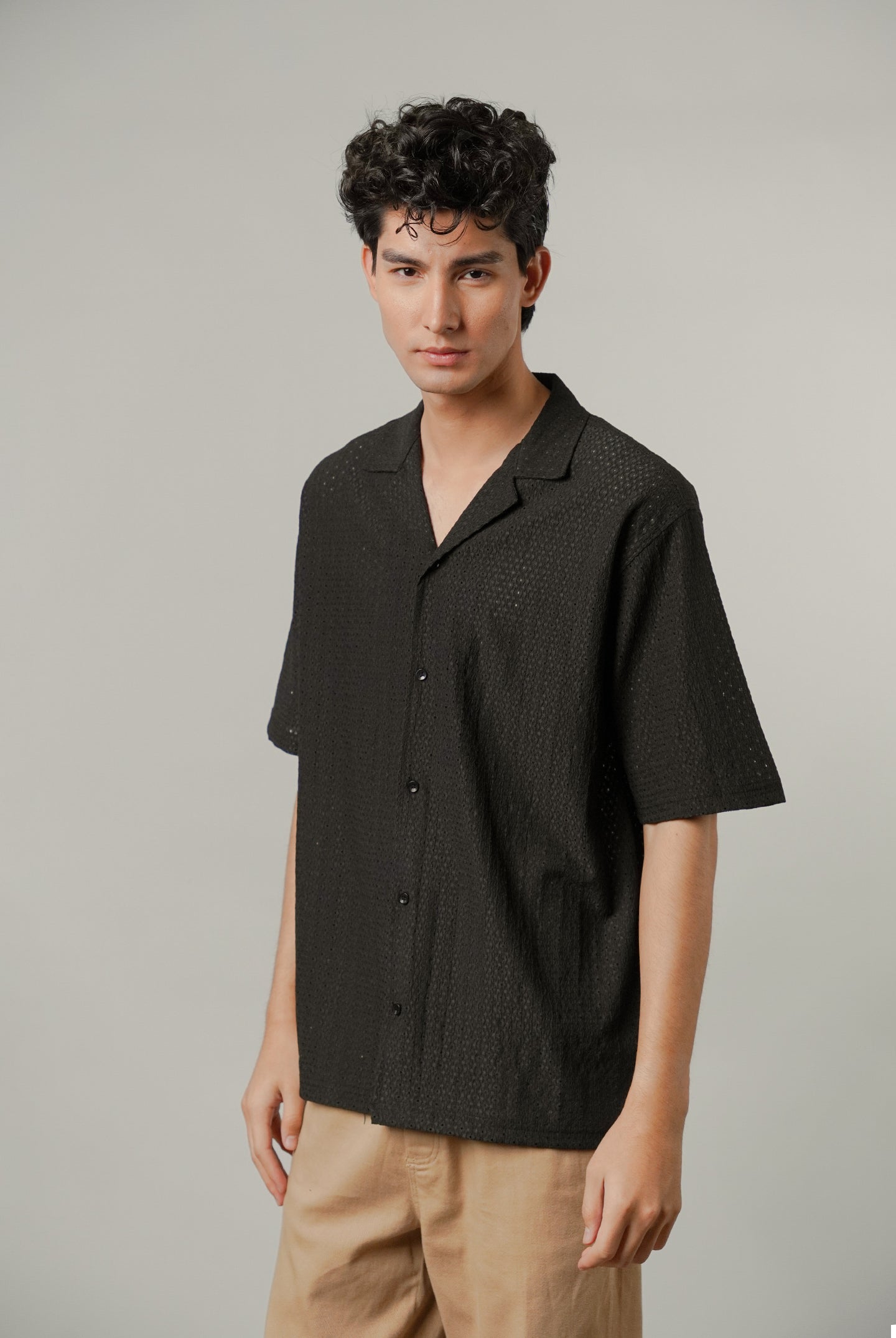 Burnout Cuban Shirt - Black - Mendeez