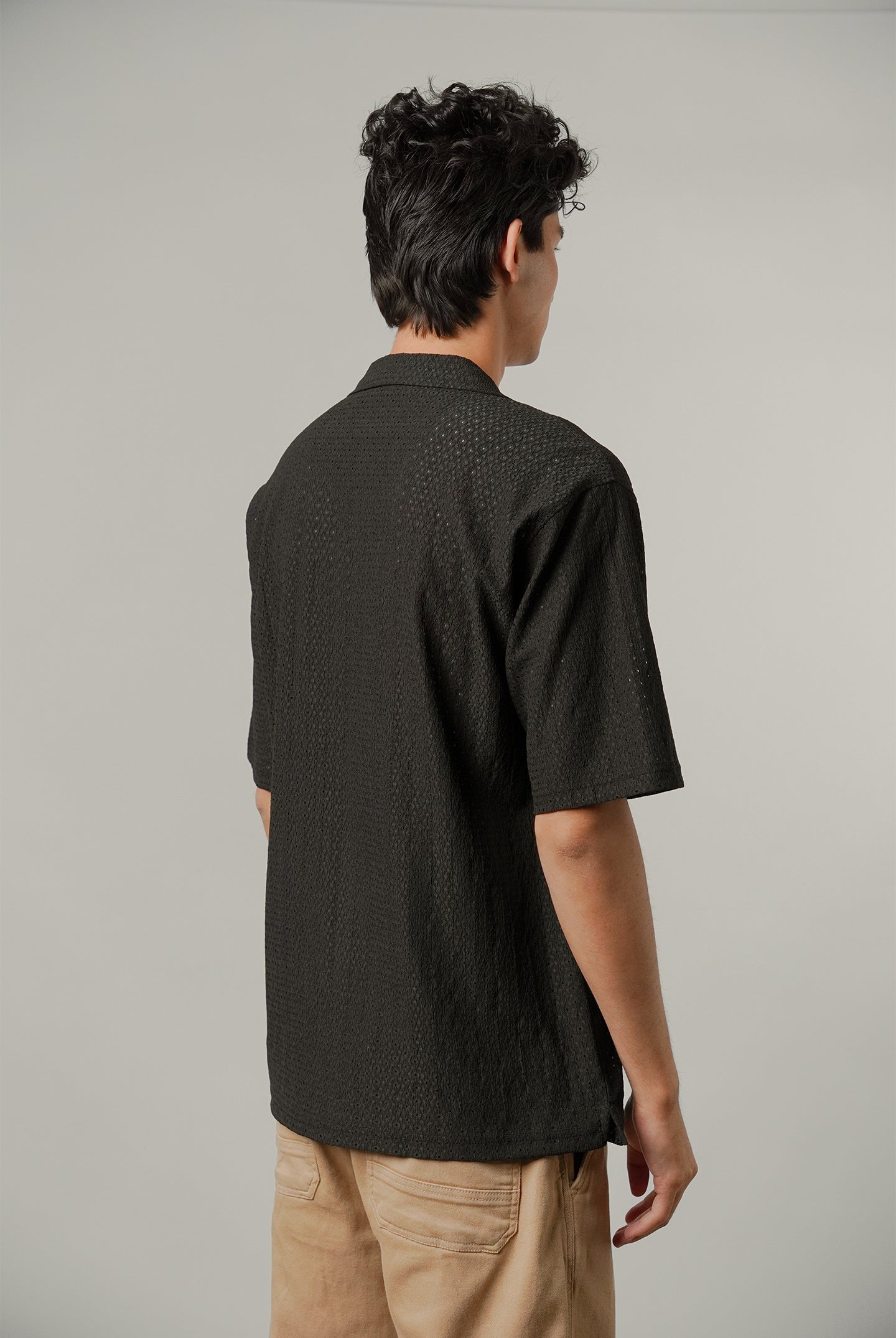 Burnout Cuban Shirt - Black - Mendeez