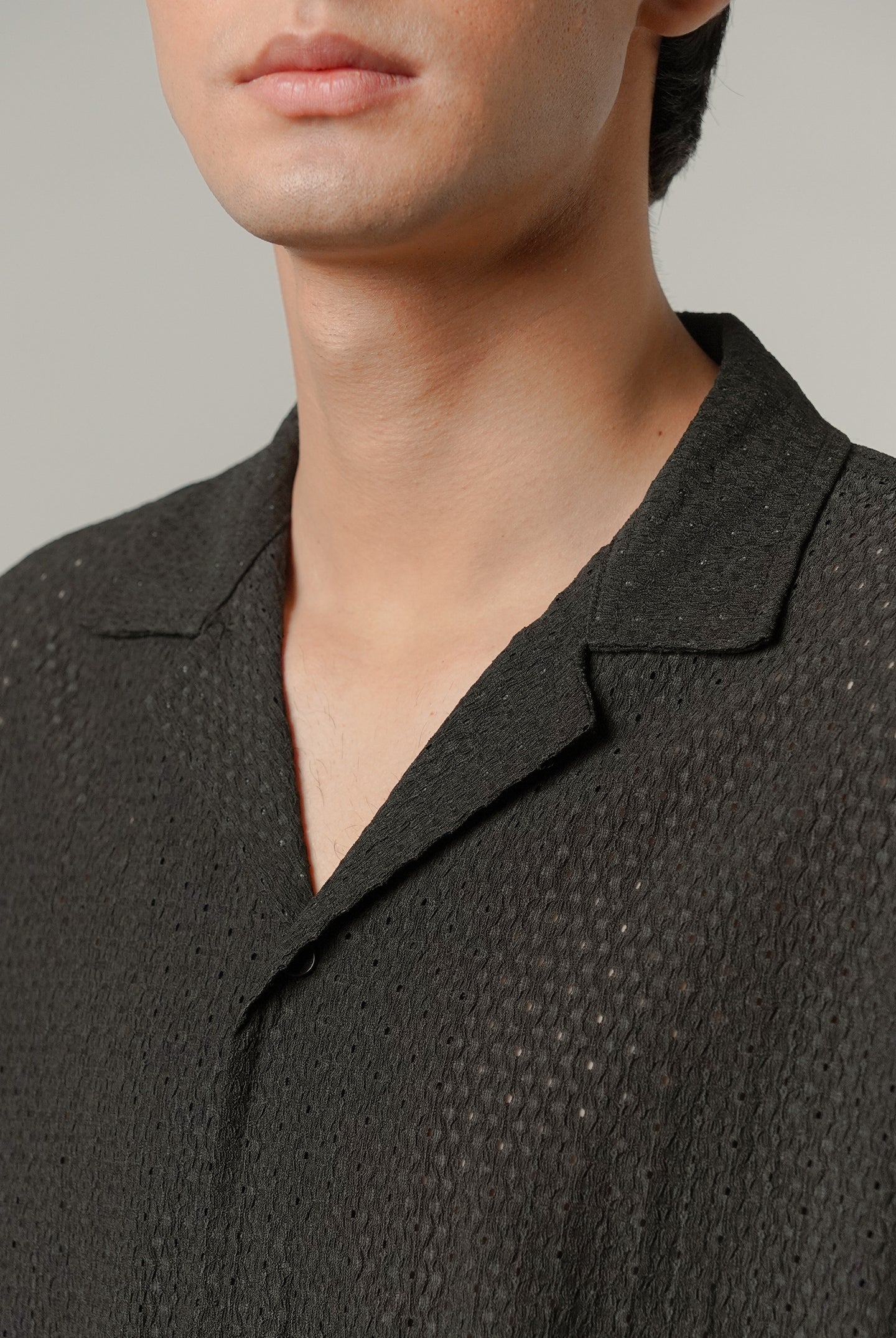 Burnout Cuban Shirt - Black - Mendeez