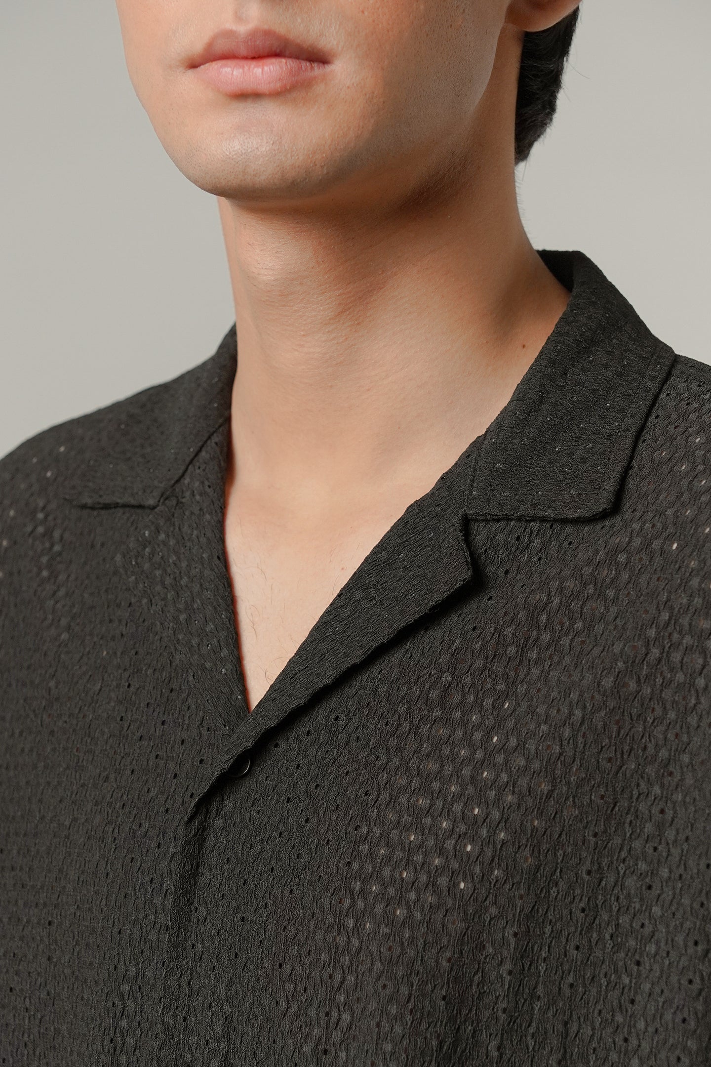 Burnout Cuban Shirt - Black - Mendeez