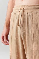 Textured Pintex Trouser - Beige - Mendeez