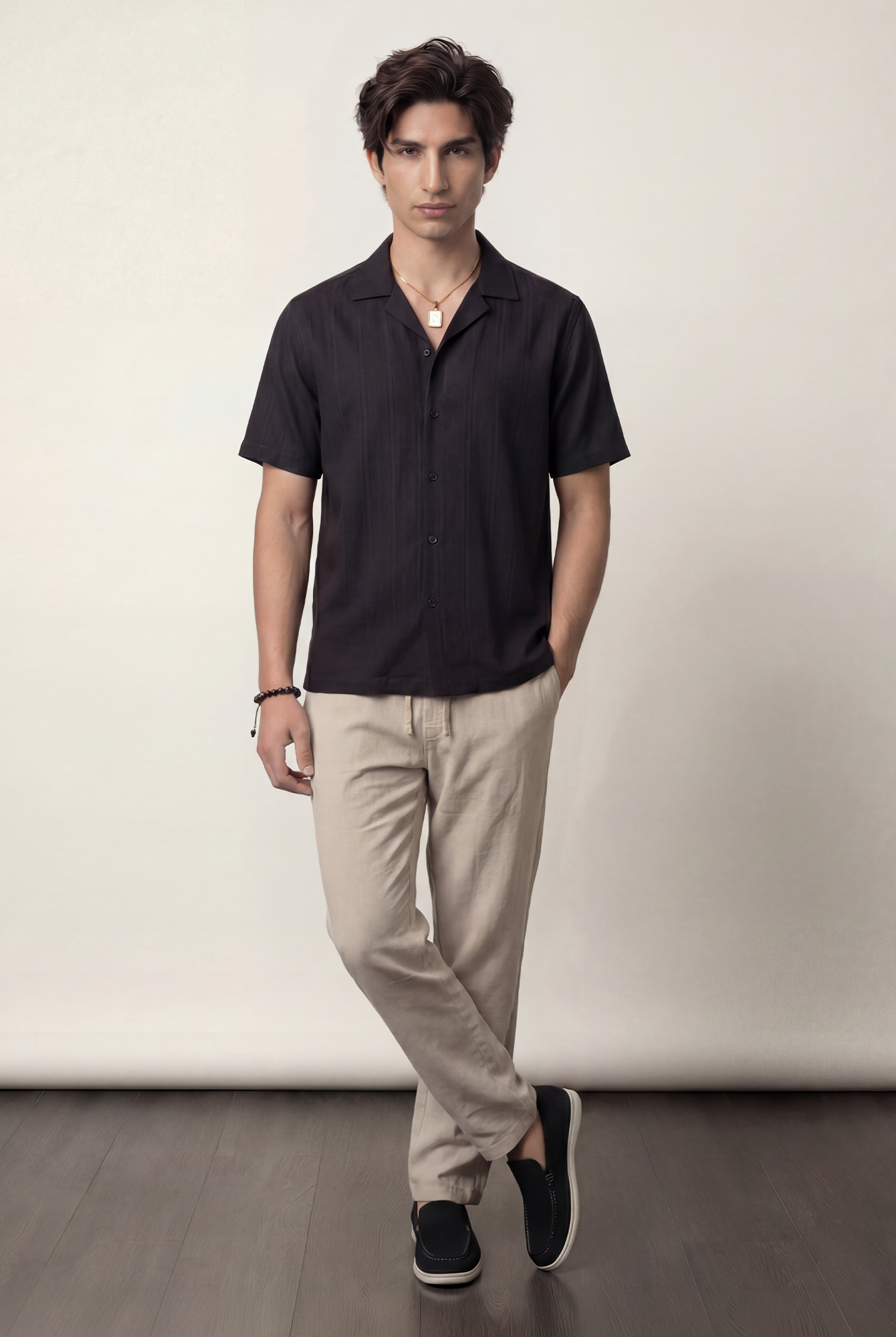 Cuban Shirt - Black - Mendeez