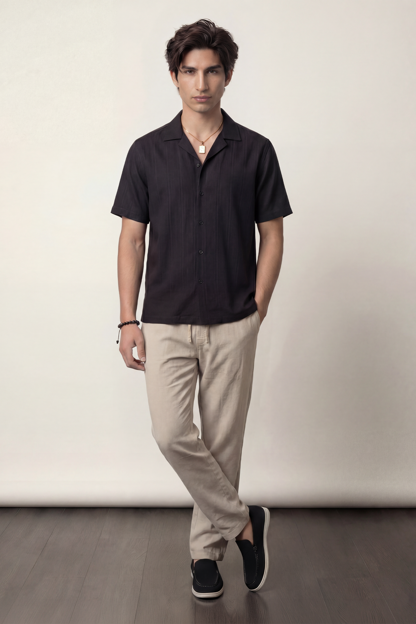 Cuban Shirt - Black - Mendeez