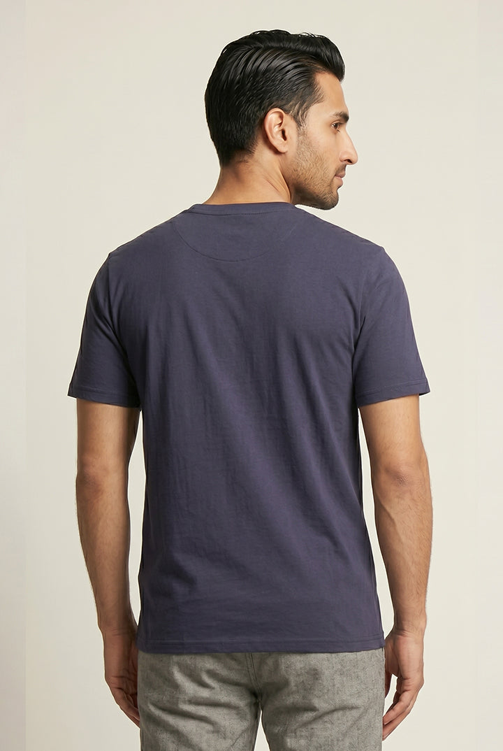 Crew Neck T-Shirt - Navy Blue - Mendeez