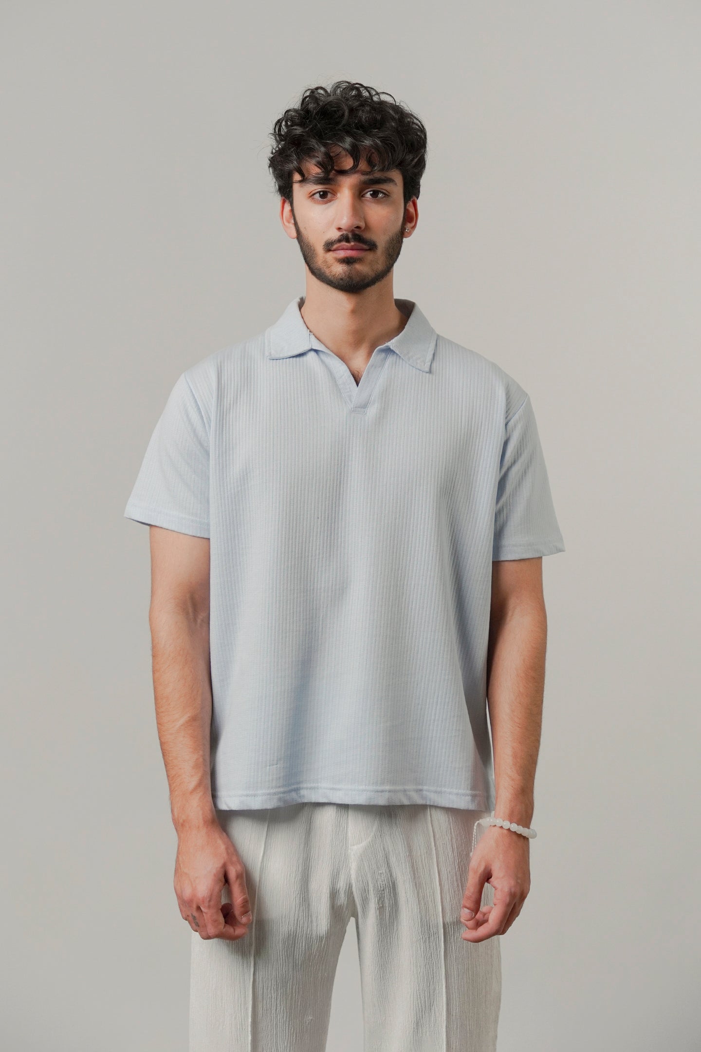 Johnny Collar Polo - Sky Blue - Mendeez