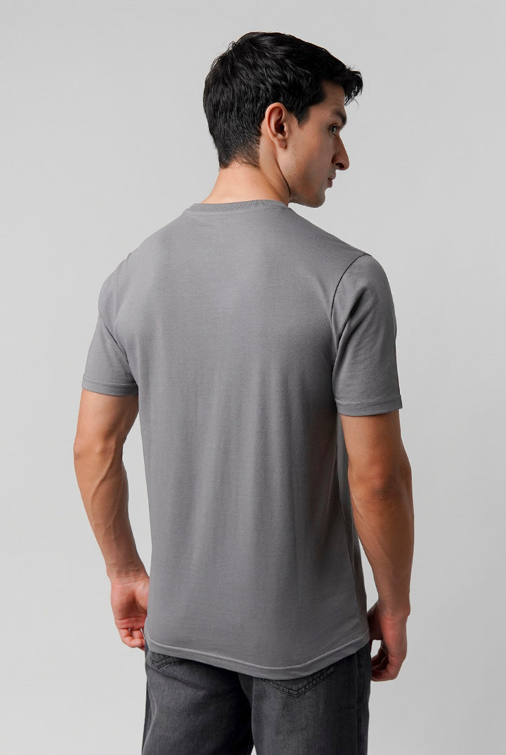 Regular Fit Crew Neck T-Shirt - Grey - Mendeez