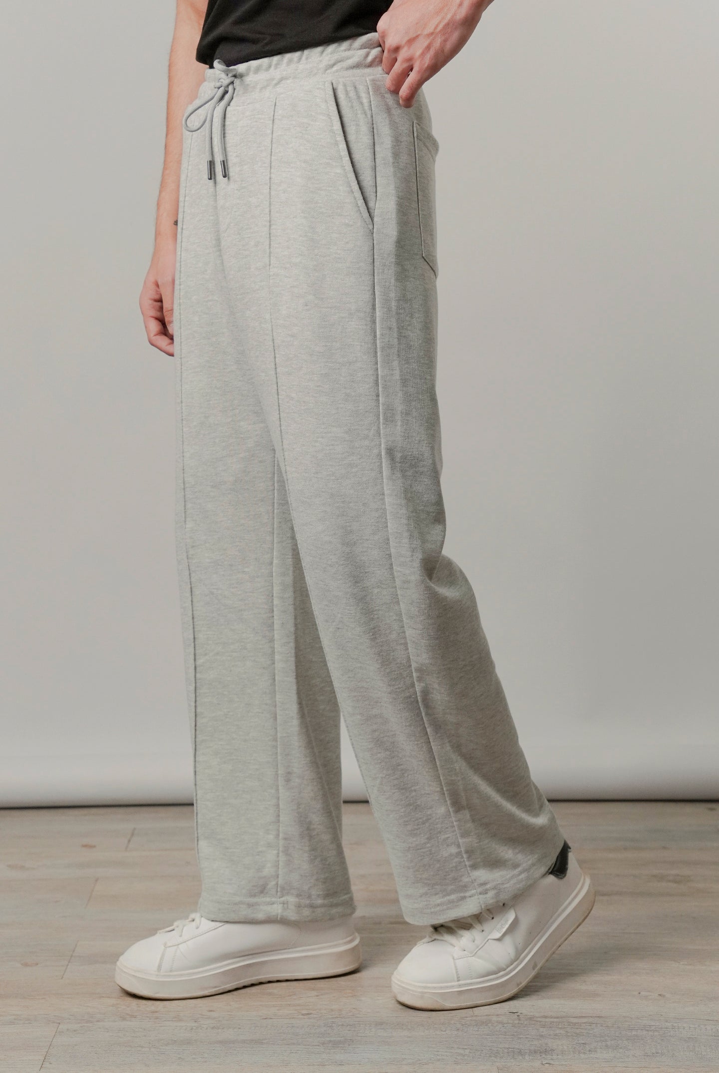 Pintex Jogger Pants - Heather Grey - Mendeez