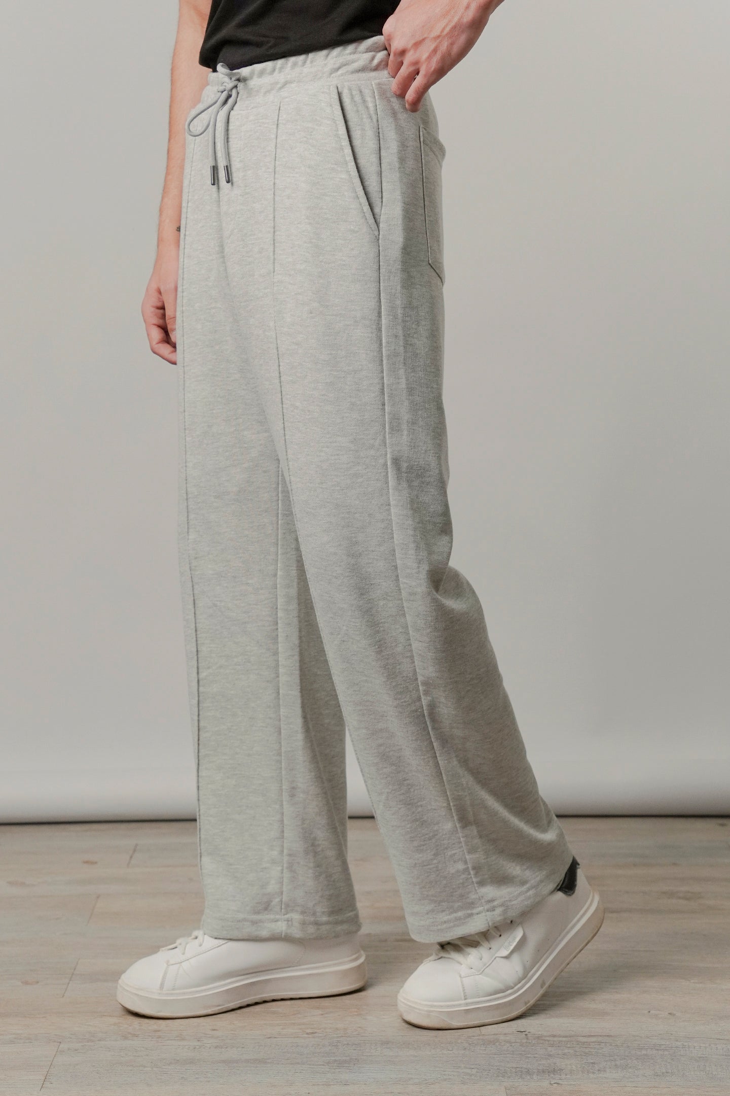 Pintex Jogger Pants - Heather Grey - Mendeez