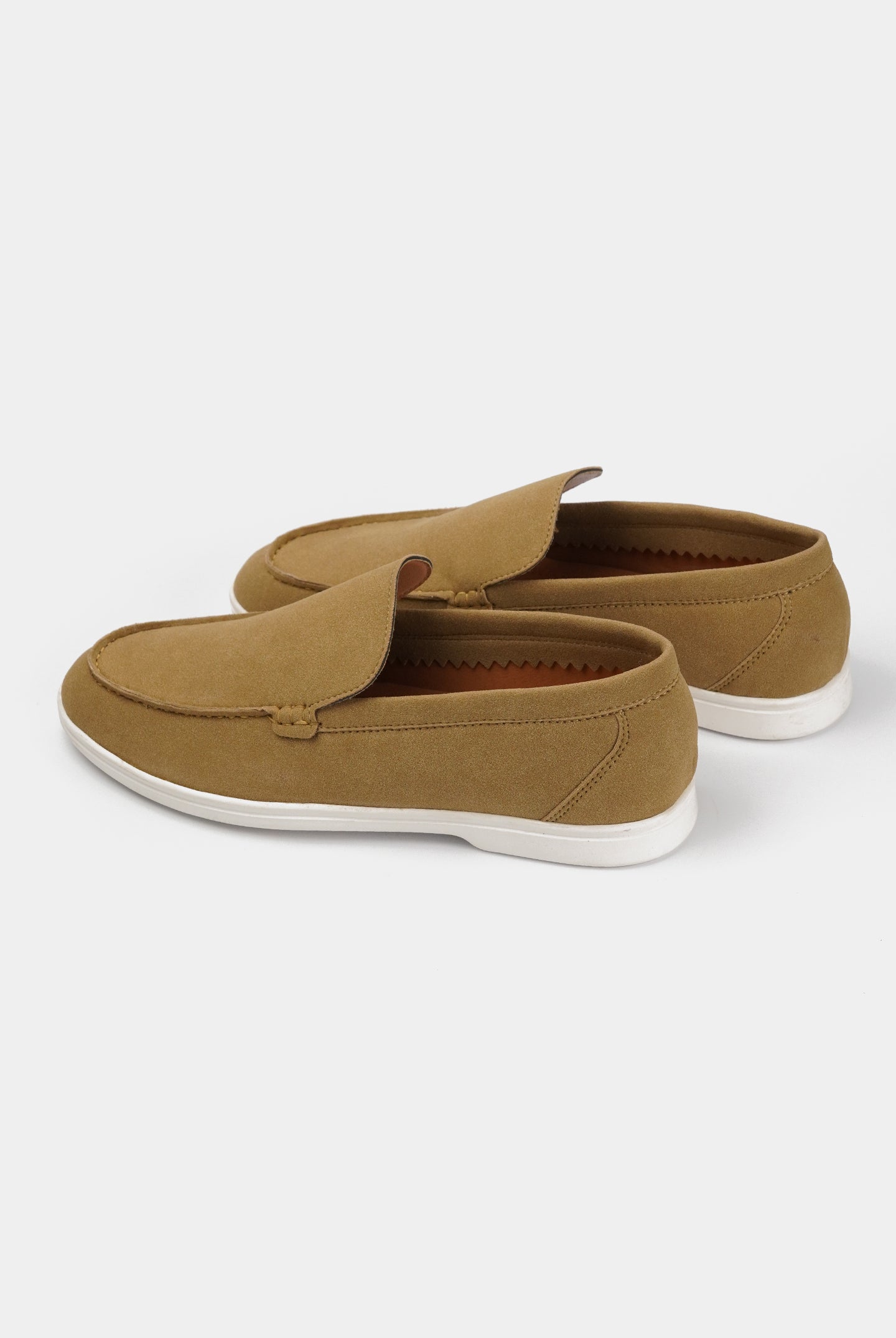 Slip On Suede Loafers - Beige - Mendeez