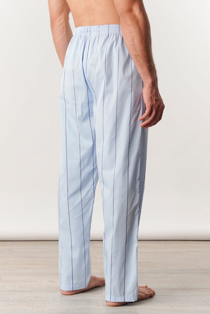 Striped Woven Pajamas - Sky Blue - Mendeez